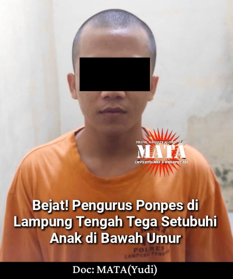 Bejat! Pengurus Ponpes di Lampung Tengah Tega Setubuhi Anak di Bawah Umur