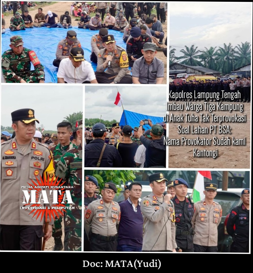 Kapolres Lampung Tengah Imbau Warga Tiga Kampung di Anak Tuha Tak Terprovokasi Soal Lahan PT BSA: Nama Provokator Sudah kami Kantongi