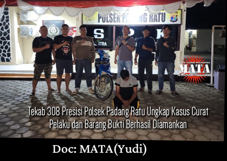 Tekab 308 Presisi Polsek Padang Ratu Ungkap Kasus Curat Pelaku dan Barang Bukti Berhasil Diamankan