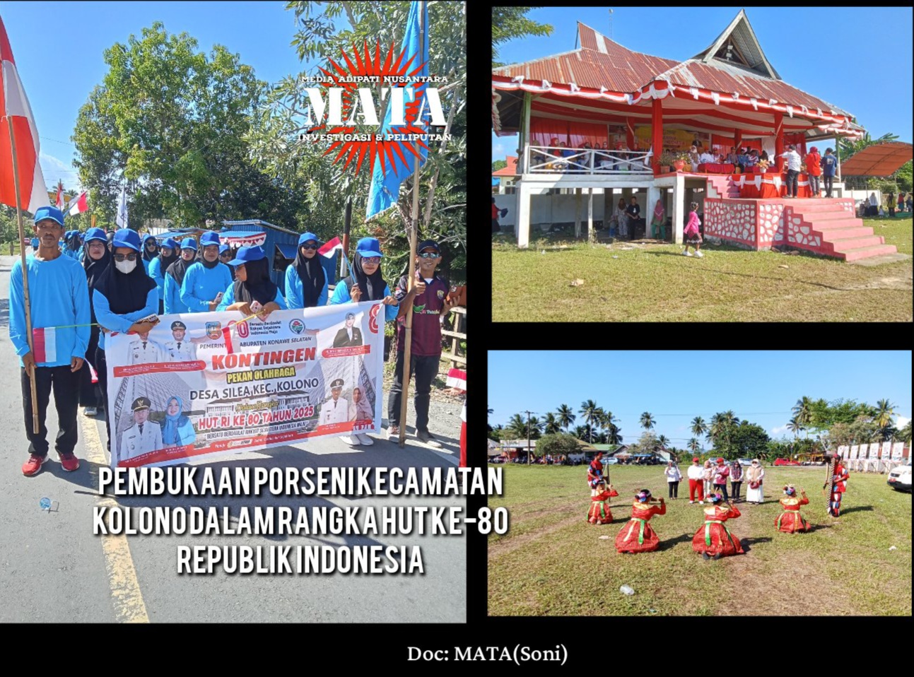 Pembukaan PORSENI Kecamatan Kolono dalam Rangka HUT ke-80 Republik Indonesia