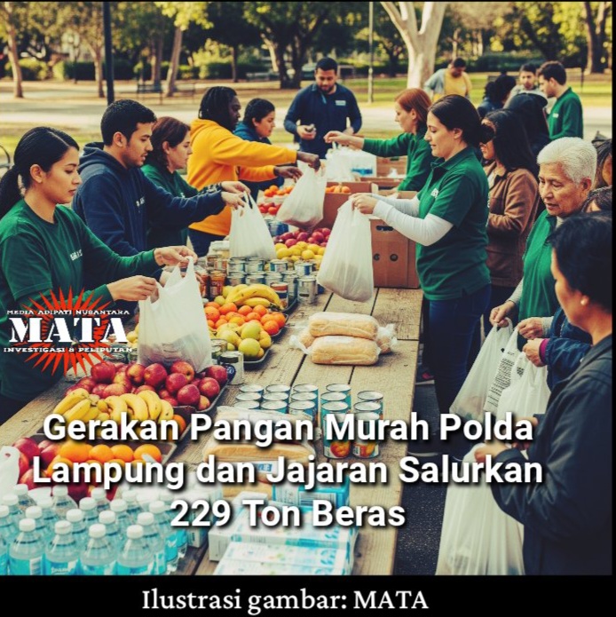 Gerakan Pangan Murah Polda Lampung dan Jajaran Salurkan 229 Ton Beras