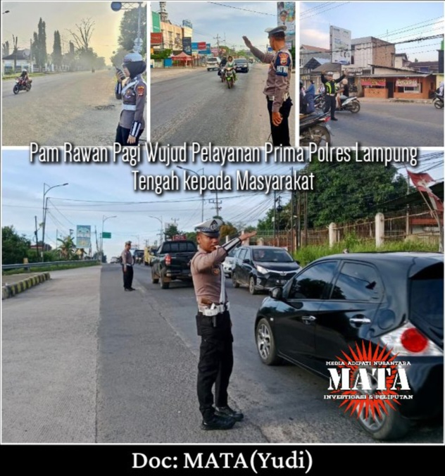 Pam Rawan Pagi Wujud Pelayanan Prima Polres Lampung Tengah kepada Masyarakat
