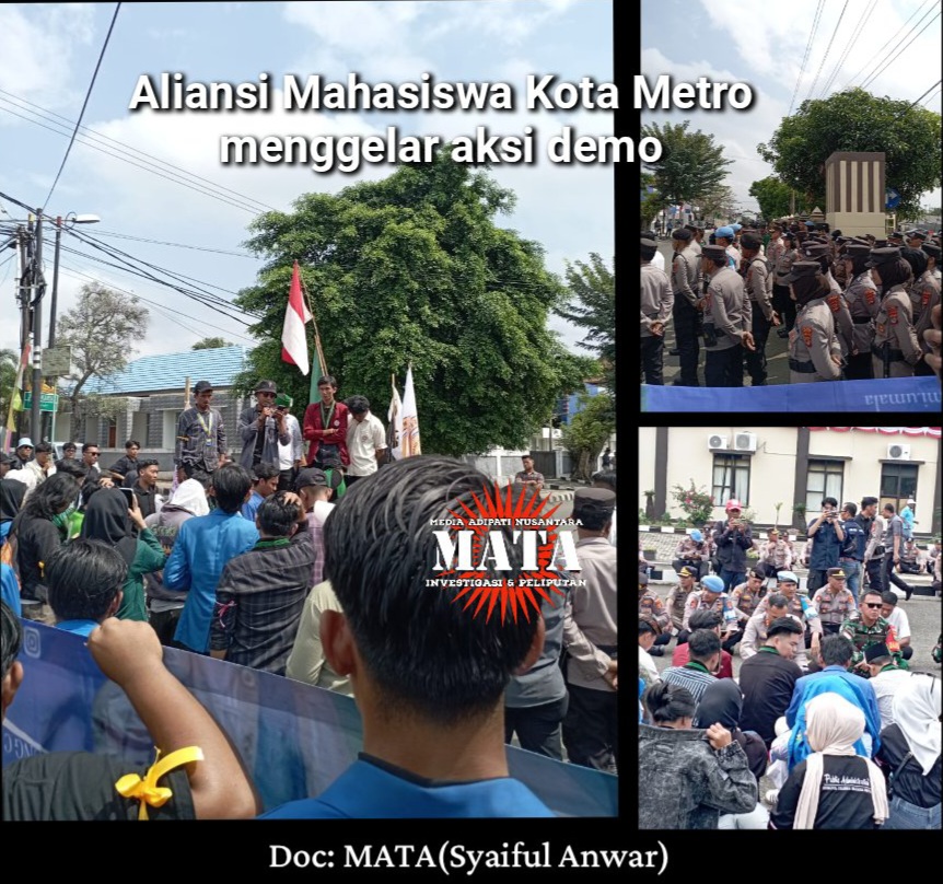 Aliansi Mahasiswa Kota Metro menggelar aksi demo