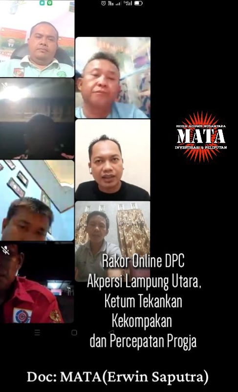 Rakor Online DPC Akpersi Lampung Utara, Ketum Tekankan Kekompakan dan Percepatan Progja