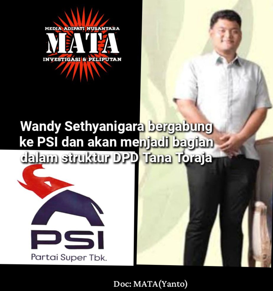 Wandy Sethyanigara bergabung ke PSI dan akan menjadi bagian dalam struktur DPD Tana Toraja