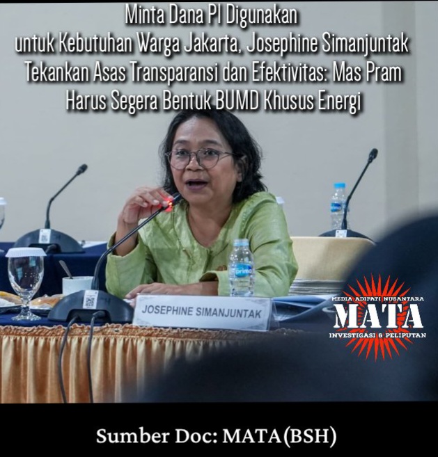 Minta Dana PI Digunakan untuk Kebutuhan Warga Jakarta, Josephine Simanjuntak Tekankan Asas Transparansi dan Efektivitas: Mas Pram Harus Segera Bentuk BUMD Khusus Energi