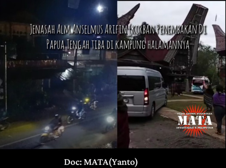 Jenasah Alm.Anselmus Arifin (korban Penembakan Di Papua Tengah tiba di kampung halamannya