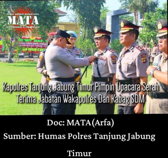Kapolres Tanjung Jabung Timur Pimpin Upacara Serah Terima Jabatan Wakapolres Dan Kabag SDM