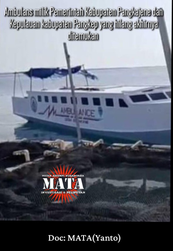 Ambulans milik Pemerintah Kabupaten Pangkajene dan Kepulauan kabupaten Pangkep yang hilang akhirnya ditemukan