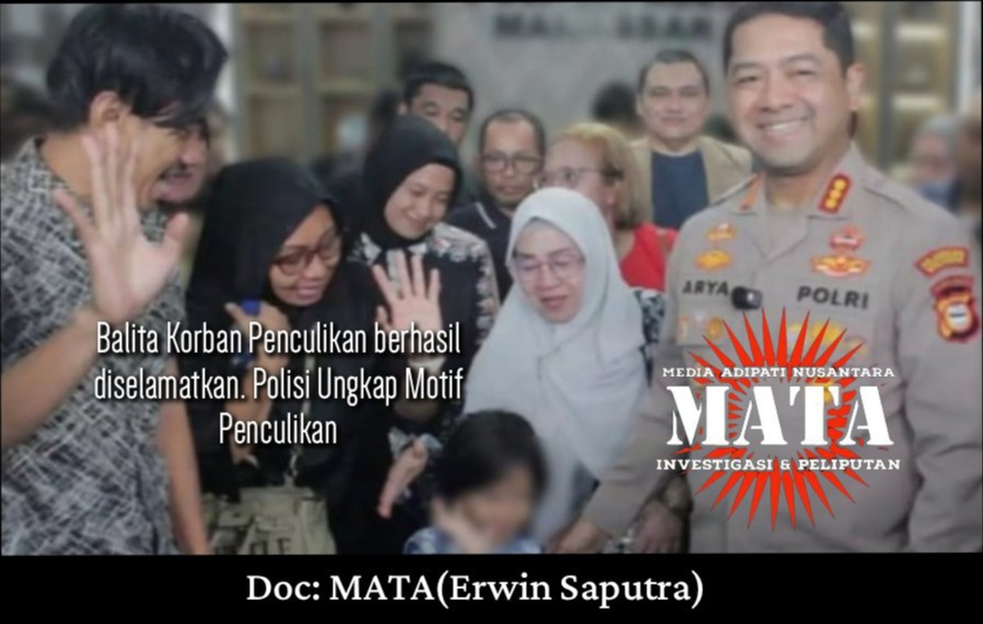 Balita Korban Penculikan berhasil diselamatkan. Polisi Ungkap Motif Penculikan