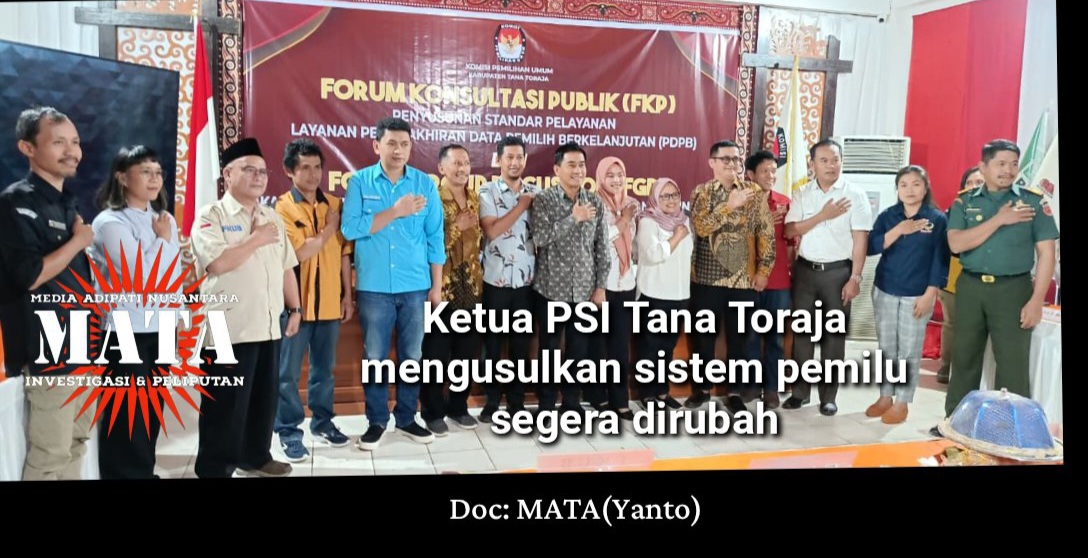 Ketua PSI Tana Toraja mengusulkan sistem pemilu segera dirubah