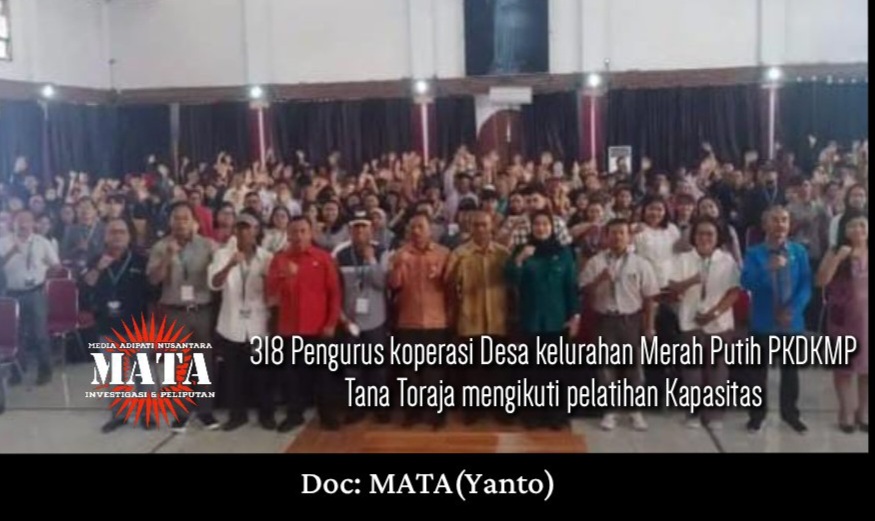 318 Pengurus koperasi Desa kelurahan Merah Putih PKDKMP Tana Toraja mengikuti pelatihan Kapasitas