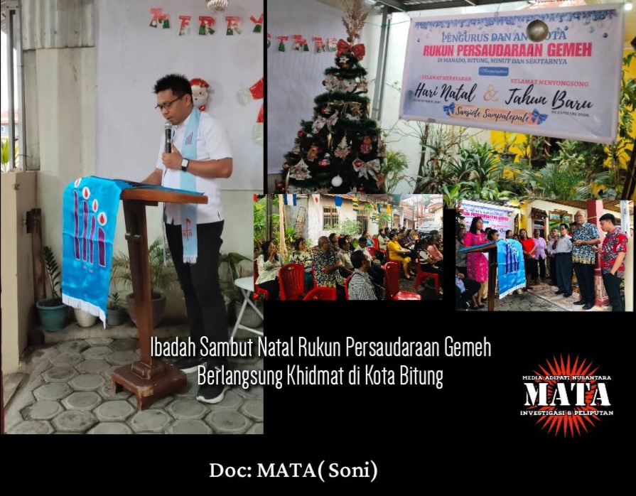 Ibadah Sambut Natal Rukun Persaudaraan Gemeh Berlangsung Khidmat di Kota Bitung