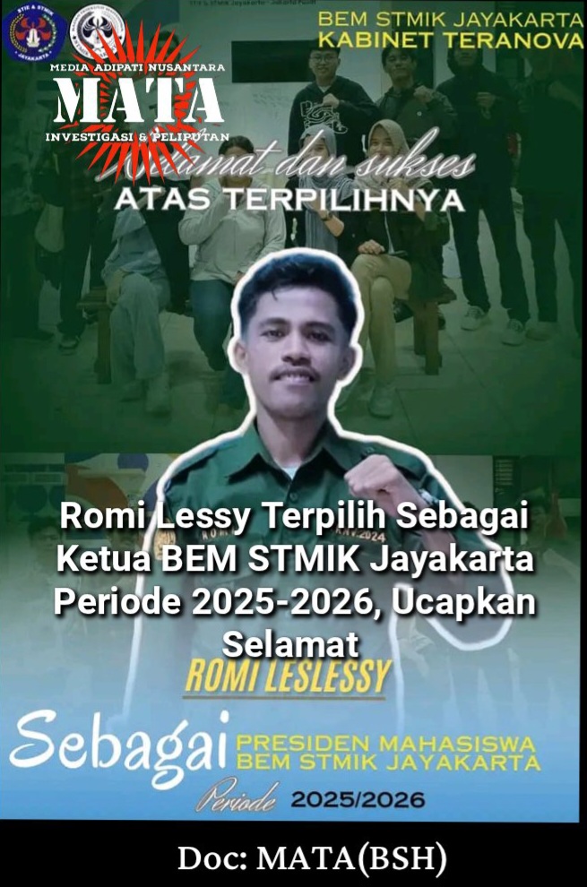 Romi Lessy Terpilih Sebagai Ketua BEM STMIK Jayakarta Periode 2025-2026, Ucapkan Selamat