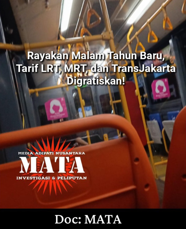 Rayakan Malam Tahun Baru, Tarif LRT, MRT, dan TransJakarta Digratiskan!