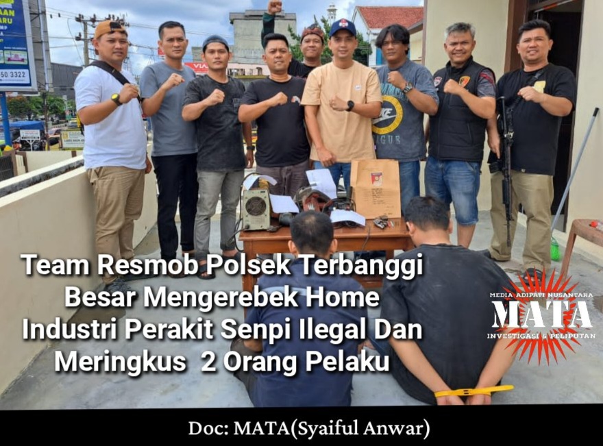 Team Resmob Polsek Terbanggi Besar Mengerebek Home Industri Perakit Senpi Ilegal Dan Meringkus  2 Orang Pelaku