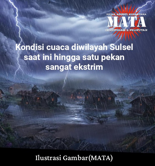 Kondisi cuaca diwilayah Sulsel saat ini hingga satu pekan sangat ekstrim
