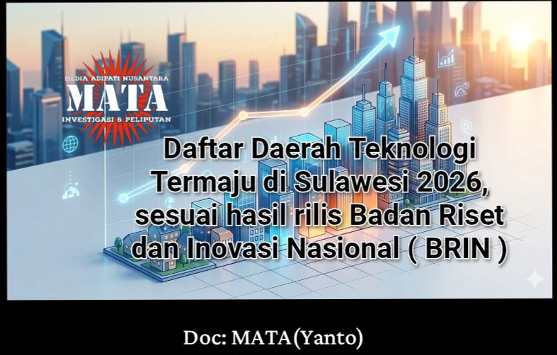 Daftar Daerah Teknologi Termaju di Sulawesi 2026, sesuai hasil rilis Badan Riset dan Inovasi Nasional ( BRIN )