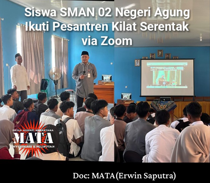 Siswa SMAN 02 Negeri Agung Ikuti Pesantren Kilat Serentak via Zoom