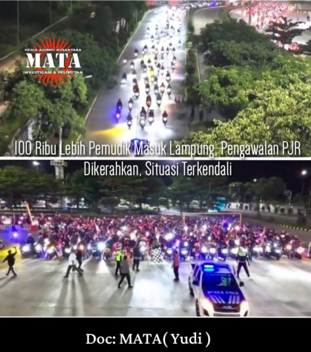 100 Ribu Lebih Pemudik Masuk Lampung, Pengawalan PJR Dikerahkan, Situasi Terkendali