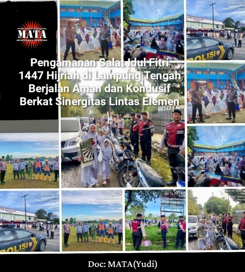 Pengamanan Salat Idul Fitri 1447 Hijriah di Lampung Tengah Berjalan Aman dan Kondusif Berkat Sinergitas Lintas Elemen