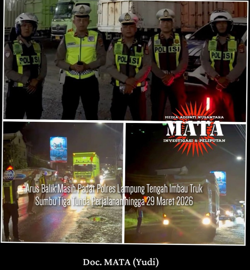 Arus Balik Masih Padat Polres Lampung Tengah Imbau Truk Sumbu Tiga Tunda Perjalanan hingga 29 Maret 2026