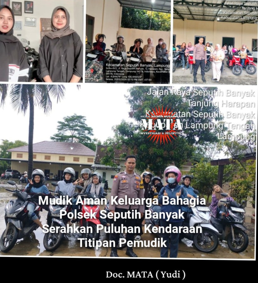 Mudik Aman Keluarga Bahagia Polsek Seputih Banyak Serahkan Puluhan Kendaraan Titipan Pemudik