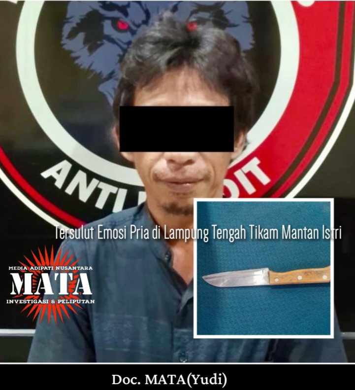 Tersulut Emosi Pria di Lampung Tengah Tikam Mantan Istri