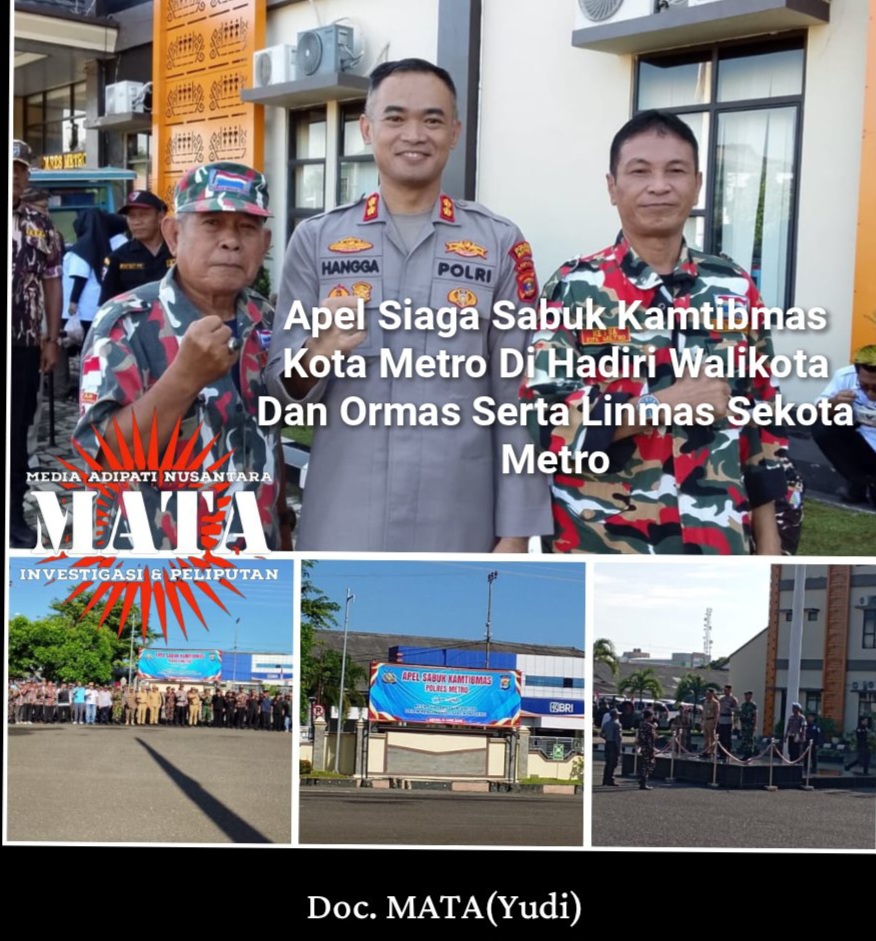Apel Siaga Sabuk Kamtibmas Kota Metro Di Hadiri Walikota Dan Ormas Serta Linmas Sekota Metro