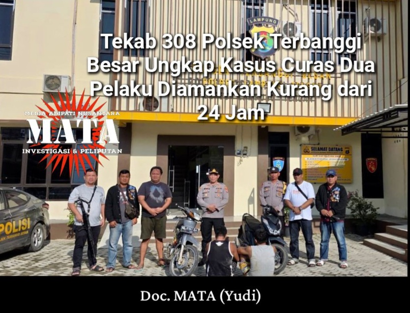 Tekab 308 Polsek Terbanggi Besar Ungkap Kasus Curas Dua Pelaku Diamankan Kurang dari 24 Jam
