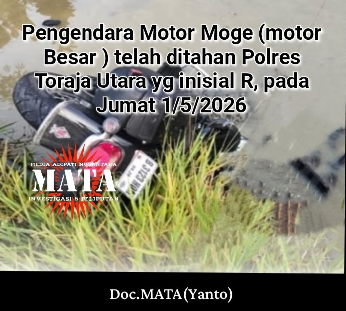 Pengendara Motor Moge (motor Besar ) telah ditahan Polres Toraja Utara