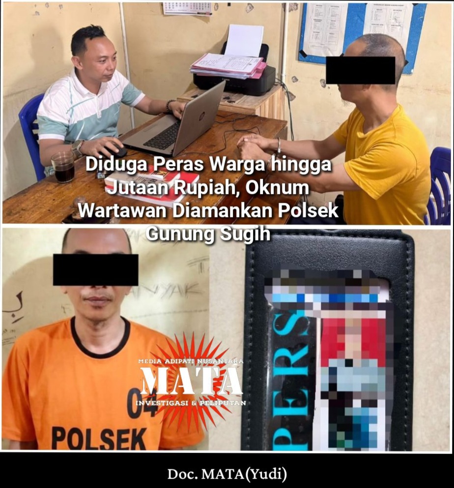 Diduga Peras Warga hingga Jutaan Rupiah, Oknum Wartawan Diamankan Polsek Gunung Sugih