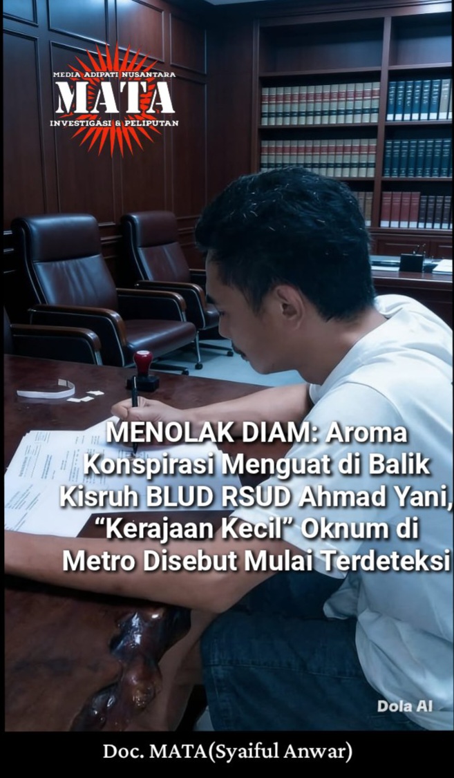 MENOLAK DIAM: Aroma Konspirasi Menguat di Balik Kisruh BLUD RSUD Ahmad Yani, “Kerajaan Kecil” Oknum di Metro Disebut Mulai Terdeteksi