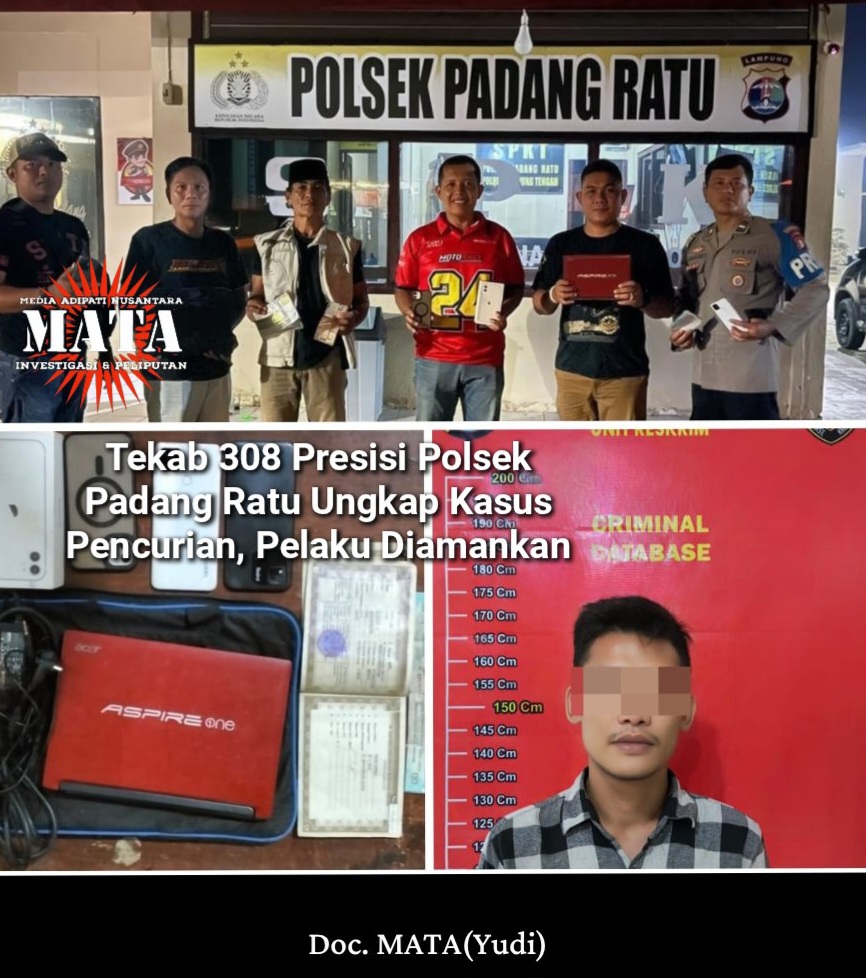 Tekab 308 Presisi Polsek Padang Ratu Ungkap Kasus Pencurian, Pelaku Diamankan