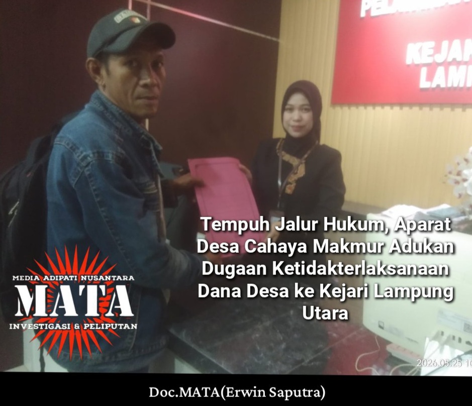 Tempuh Jalur Hukum, Aparat Desa Cahaya Makmur Adukan Dugaan Ketidakterlaksanaan Dana Desa ke Kejari Lampung Utara