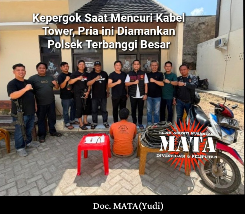Kepergok Saat Mencuri Kabel Tower, Pria ini Diamankan Polsek Terbanggi Besar
