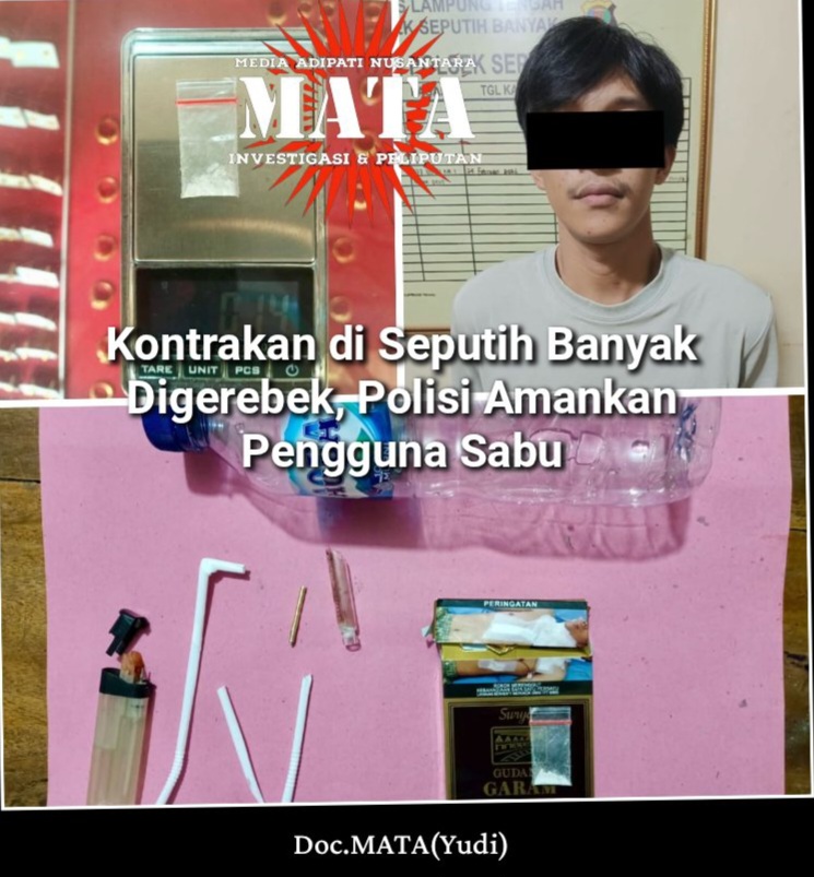 Kontrakan di Seputih Banyak Digerebek, Polisi Amankan Pengguna Sabu