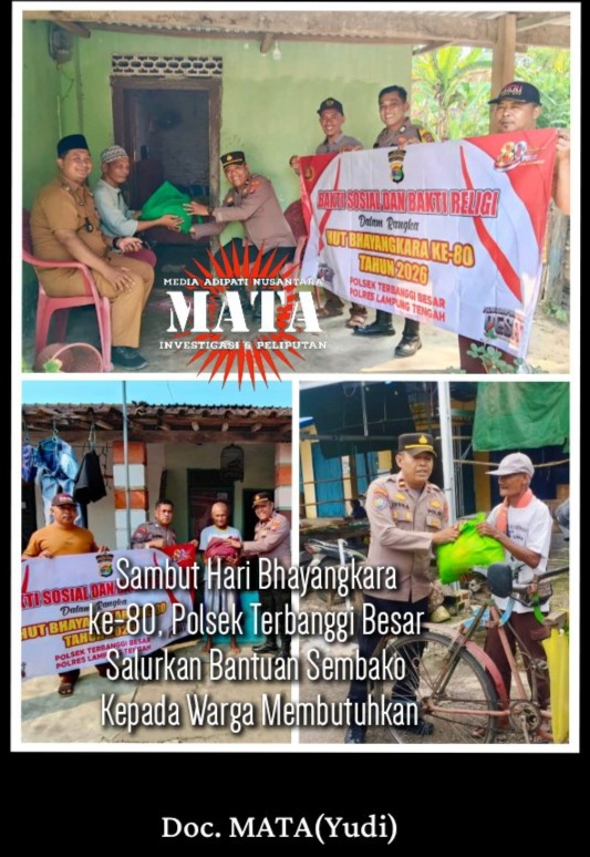 Sambut Hari Bhayangkara ke-80, Polsek Terbanggi Besar Salurkan Bantuan Sembako Kepada Warga Membutuhkan