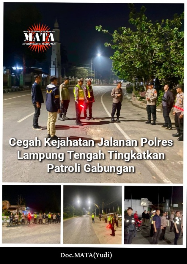 Cegah Kejahatan Jalanan Polres Lampung Tengah Tingkatkan Patroli Gabungan