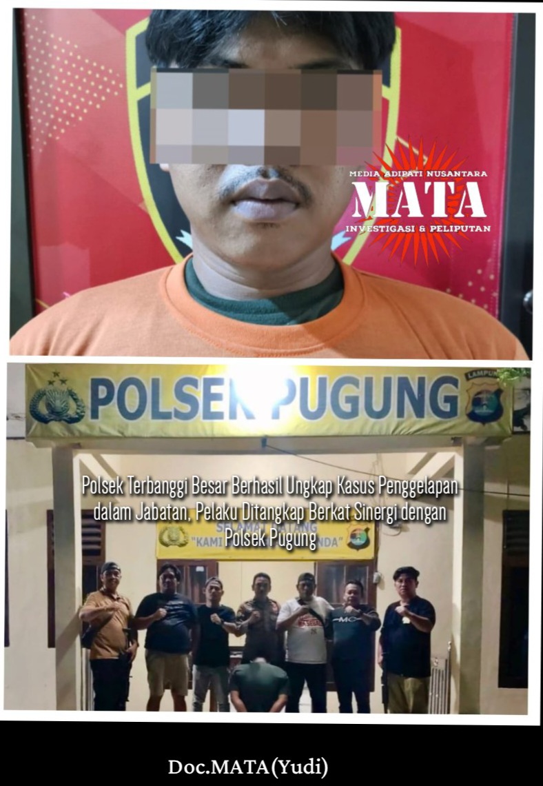 Polsek Terbanggi Besar Berhasil Ungkap Kasus Penggelapan dalam Jabatan, Pelaku Ditangkap Berkat Sinergi dengan Polsek Pugung