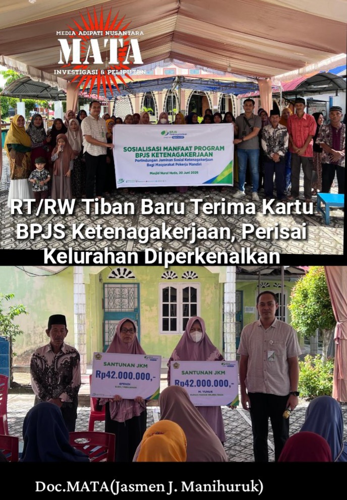 RT/RW Tiban Baru Terima Kartu BPJS Ketenagakerjaan, Perisai Kelurahan Diperkenalkan