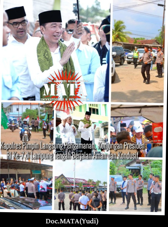 Kapolres Pimpin Langsung Pengamanan, Kunjungan Presiden RI Ke-7 di Lampung Tengah Berjalan Aman dan Kondusif