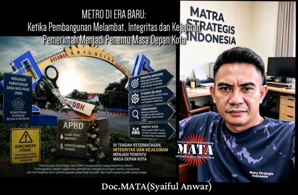 METRO DI ERA BARU: Ketika Pembangunan Melambat, Integritas dan Kejujuran Pemerintah Menjadi Penentu Masa Depan Kota
