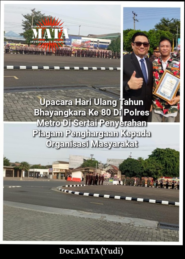 Upacara Hari Ulang Tahun Bhayangkara Ke 80 Di Polres Metro Di Sertai Penyerahan Piagam Penghargaan Kepada Organisasi Masyarakat