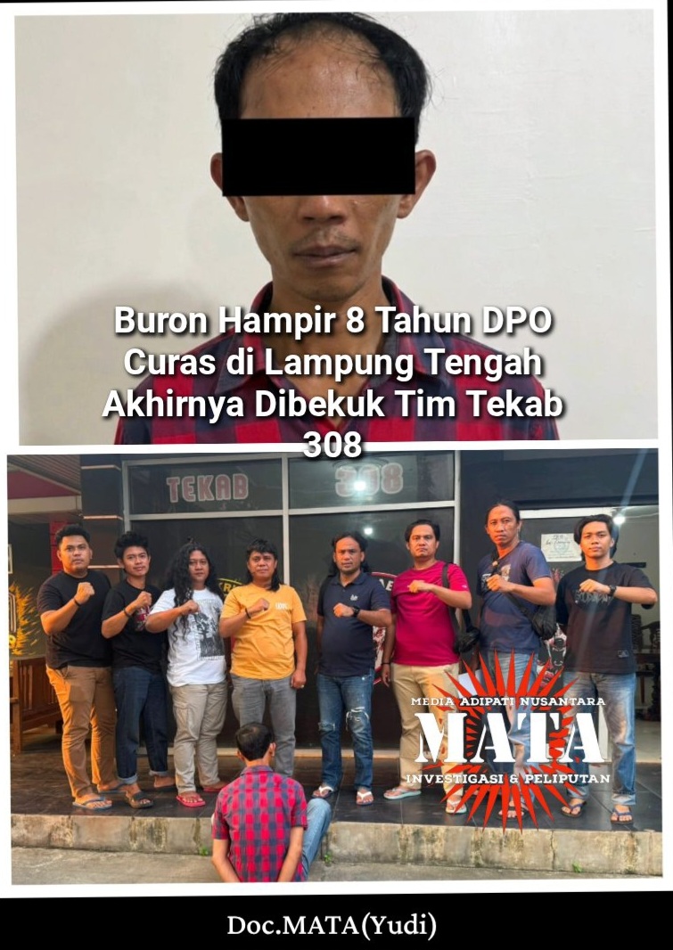 Buron Hampir 8 Tahun DPO Curas di Lampung Tengah Akhirnya Dibekuk Tim Tekab 308