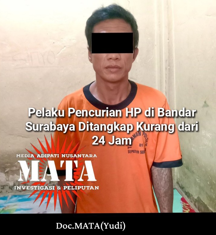 Pelaku Pencurian HP di Bandar Surabaya Ditangkap Kurang dari 24 Jam