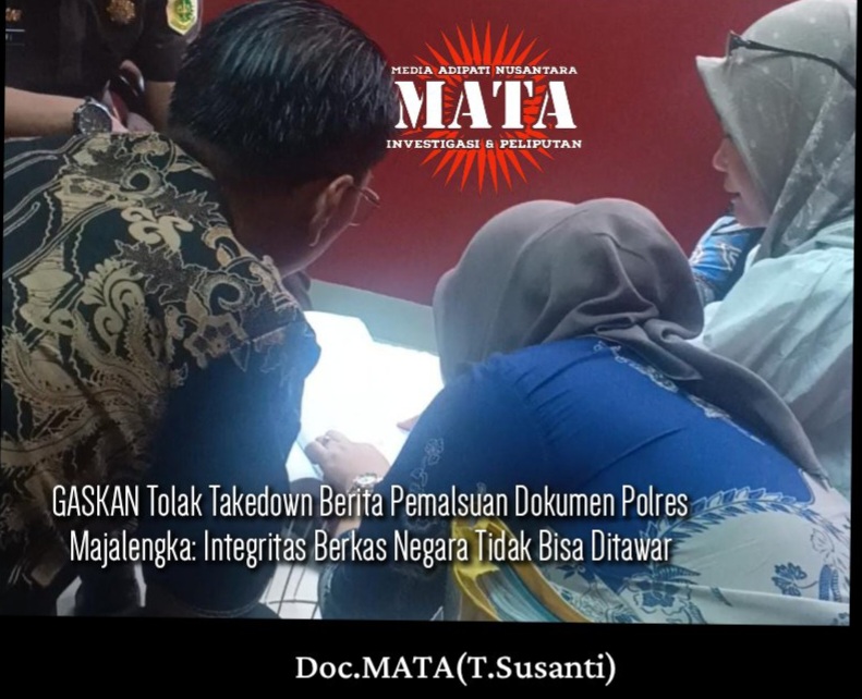 GASKAN Tolak Takedown Berita Pemalsuan Dokumen Polres Majalengka: Integritas Berkas Negara Tidak Bisa Ditawar